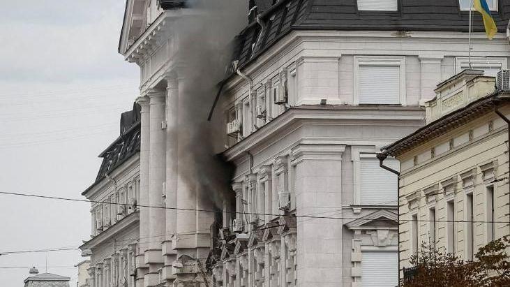 Ukrainian SBU HQ Hit by Russian Drone in Kyiv