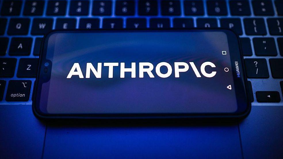 Anthropic logo on a phone screen