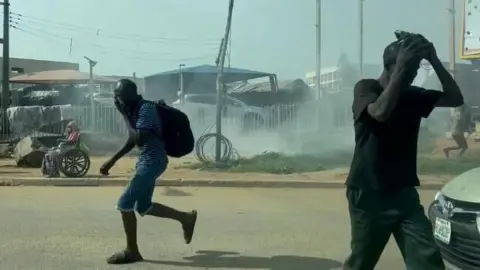 Tear Gas Deployed in Abuja as Protesters Demand Release of Nnamdi Kanu