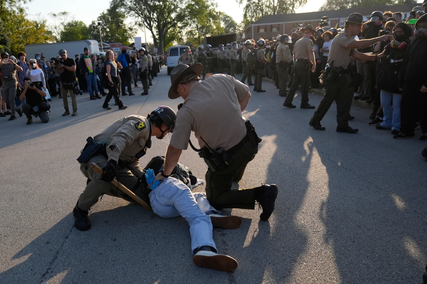 Protesters Push Back Against Federal Immigration Enforcement in Broadview, Illinois