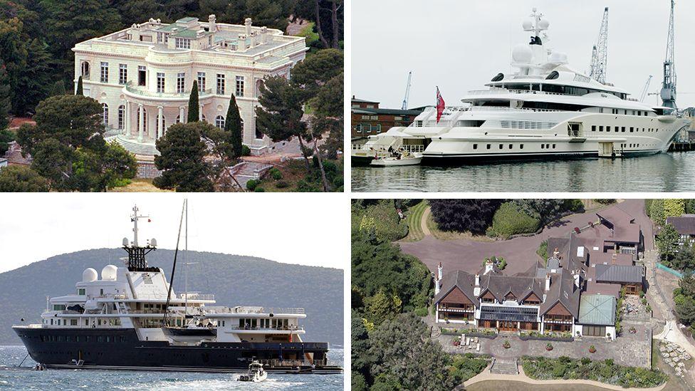 Composite image of luxury estates and superyachts, symbolising the hidden wealth