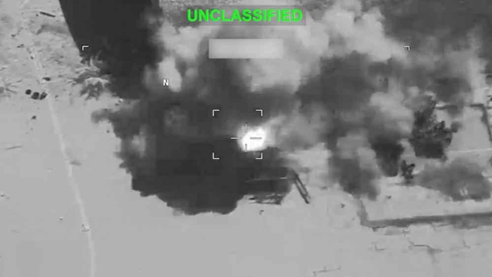 Explosion at an unknown location during U.S. strikes on Iran