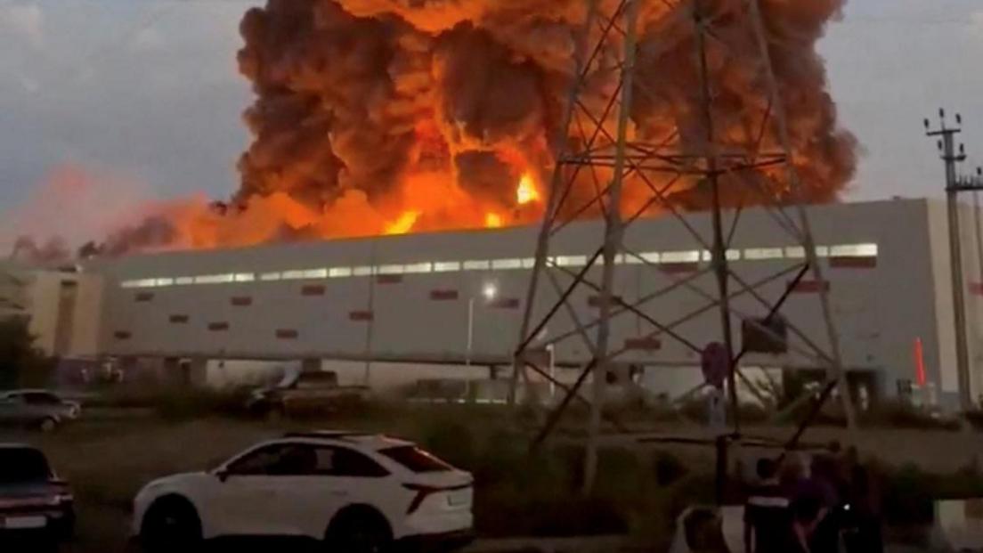 Wildberries Warehouses Ablaze as Ukrainian Drone Strikes Fuel Energy Crisis in Russia